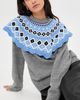 MSGM MSGM Fair Isle Cape Sweater Grey - 2