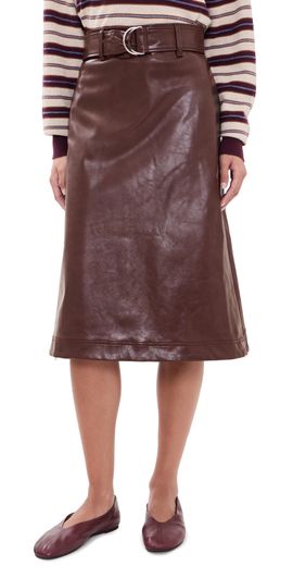 MSGM MSGM Leather Skirt Cocoa Brown