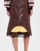 MSGM MSGM Leather Skirt Cocoa Brown - 3