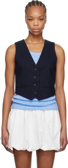 MSGM MSGM Navy Button Vest