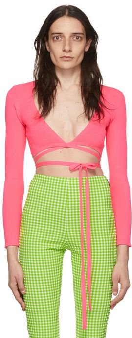MSGM MSGM Pink Polyester Cardigan