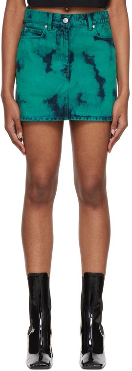 MSGM MSGM SSENSE Exclusive Green Tie-Dye Miniskirt
