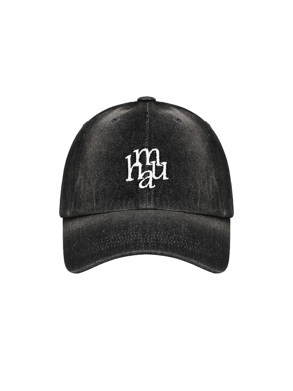 muahmuah Logo Stitched Washed Denim Ball Cap