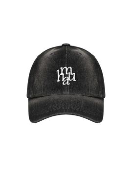 muahmuah Logo Stitched Washed Denim Ball Cap