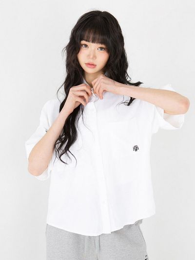 muahmuah Loose-fit Two-pocket Short-sleeve Shirt