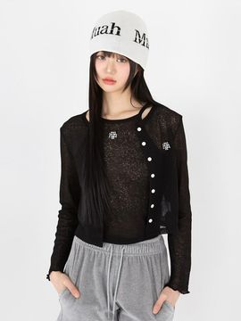 muahmuah Stitch Logo Cooling Cardigan [4 colors]