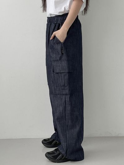 muahmuah Wide Cargo Denim Pants [3 colors]