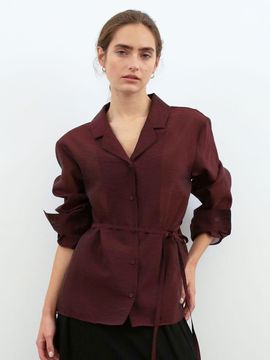 MUARMUS Celestial Organza Shirt [Wine]