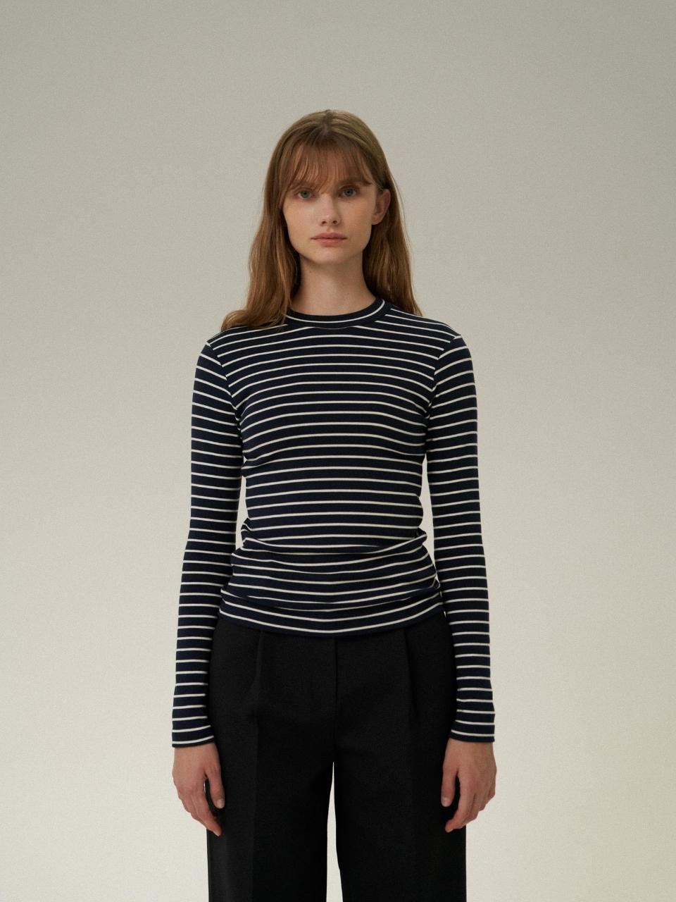 MUARMUS Elicia Striped T shirt [Navy]