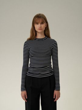 MUARMUS Elicia Striped T shirt [Navy]