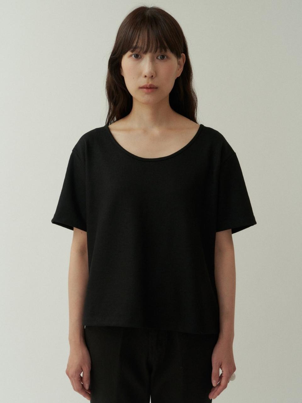 MUARMUS Line Wool T shirt [Black]