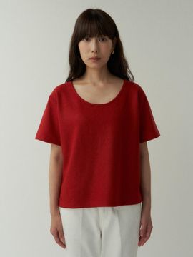 MUARMUS Line Wool T shirt [Red]