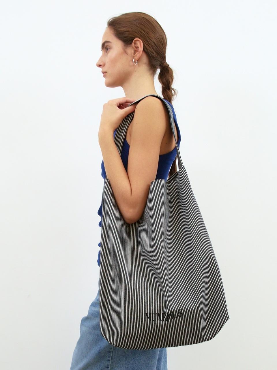 MUARMUS MUARMUS Shoulder Striped Eco-bag [Black]