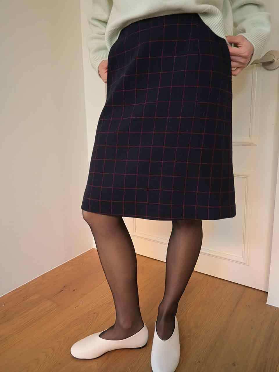 MUARMUS Stove Wool Skirt [Checked]