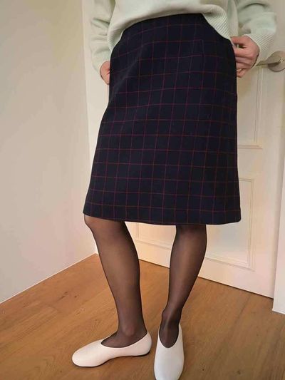 MUARMUS Stove Wool Skirt [Checked]