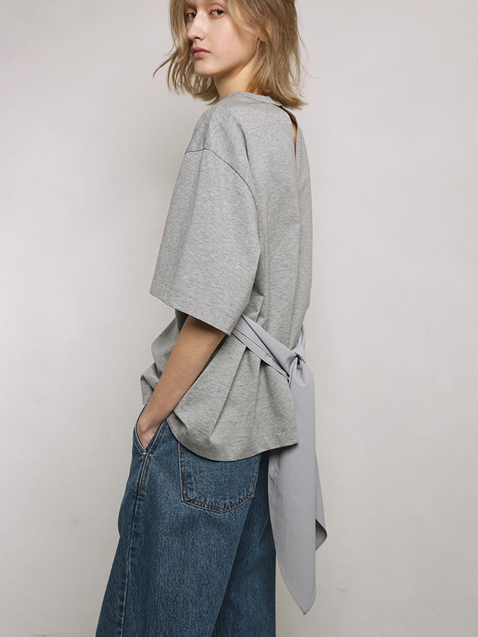 mu:arvo Detachable Strap Oversized T-Shirt [Melange Grey]