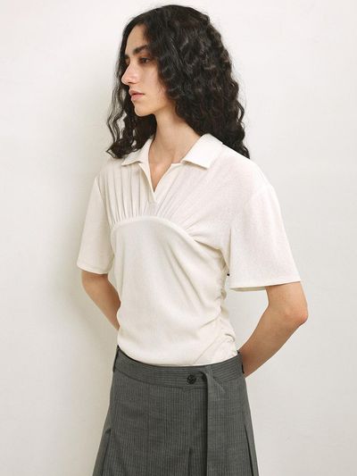 mu:arvo Ripple Collar T-Shirt [Cream]