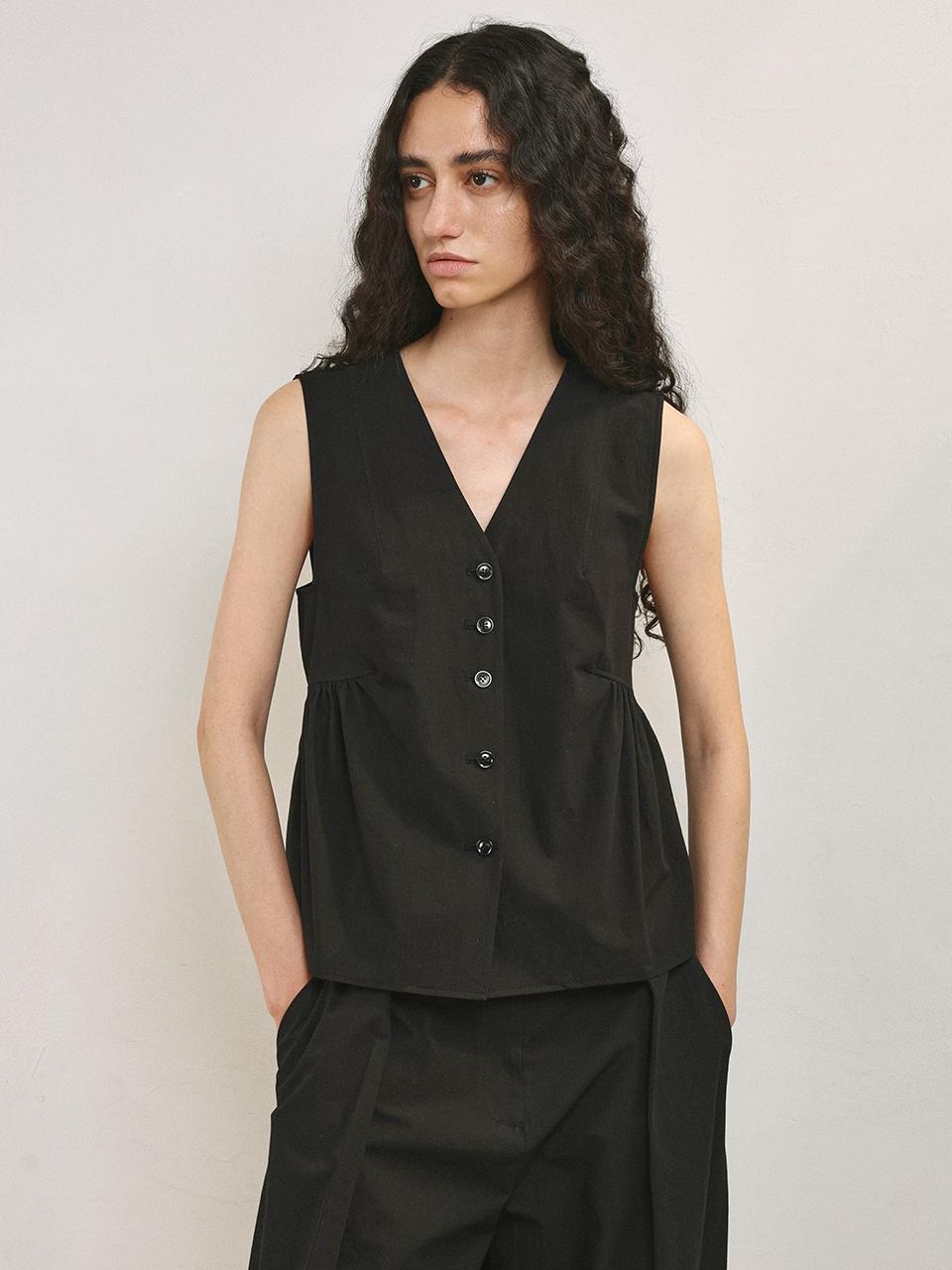 mu:arvo Summer Shirred Vest [Black]