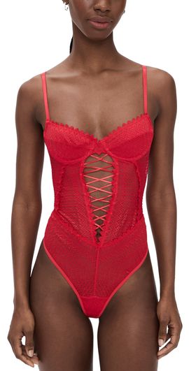 MUCCI MUCCI Aryanna Thong Bodysuit Campari
