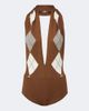Mugler Mugler Argyle virgin wool bodysuit - 1