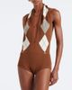 Mugler Mugler Argyle virgin wool bodysuit - 5