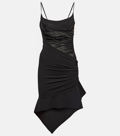 Mugler Mugler Asymmetric gathered minidress