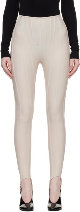 Mugler Mugler Beige Corseted Leggings