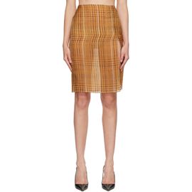 Mugler Mugler Beige Sheer Organza Midi Skirt