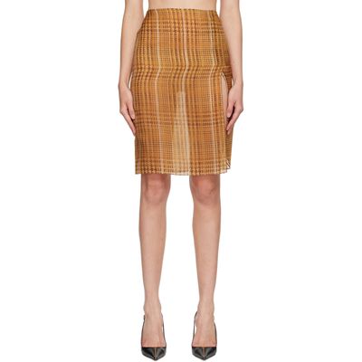Mugler Mugler Beige Sheer Organza Midi Skirt