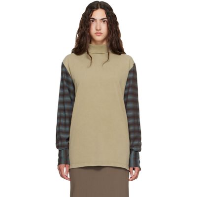 Mugler Mugler Beige 'Shirt Sleeves' Turtleneck