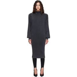 Mugler Mugler Black Bat Sleeves T-shirt Midi Dress