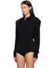 Mugler Mugler Black Batsleeves Polo Bodysuit - 4