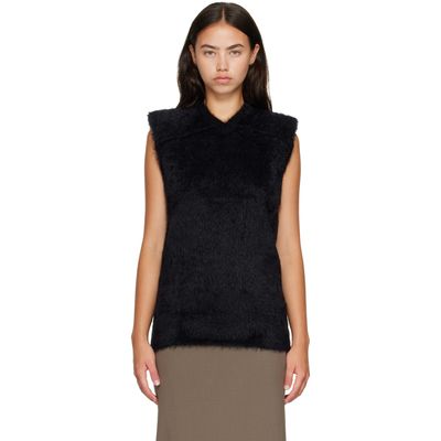 Mugler Mugler Black Brushed Knit Sleeveless Vest