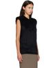 Mugler Mugler Black Brushed Knit Sleeveless Vest - 2