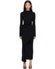 Mugler Mugler Black Draped Turtleneck Maxi Dress - 1