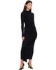 Mugler Mugler Black Draped Turtleneck Maxi Dress - 4