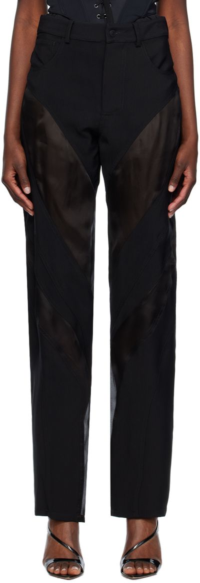 Mugler Mugler Black Paneled Trousers