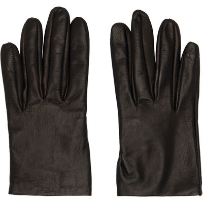 Mugler Mugler Black Short Leather Gloves
