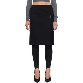 Mugler Mugler Black Wrap Midi Skirt