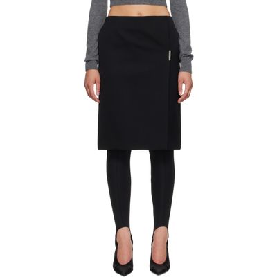 Mugler Mugler Black Wrap Midi Skirt