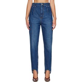 Mugler Mugler Blue Washed Denim Cigarette Stirrup Jeans