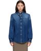 Mugler Mugler Blue Washed Denim Power Shirt - 1