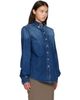 Mugler Mugler Blue Washed Denim Power Shirt - 2