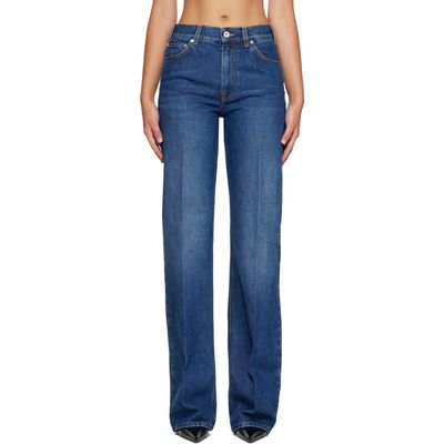 Mugler Mugler Blue Washed Five Pocket Straight Jeans