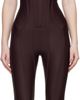Mugler Mugler Burgundy Boned Stretch Catsuit - 1