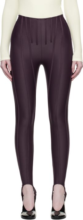 Mugler Mugler Burgundy Corseted Leggings