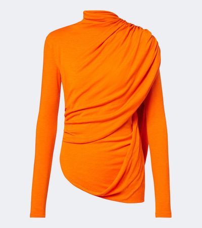 Mugler Mugler Caped wool-blend top