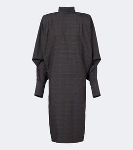 Mugler Mugler Checked draped midi dress