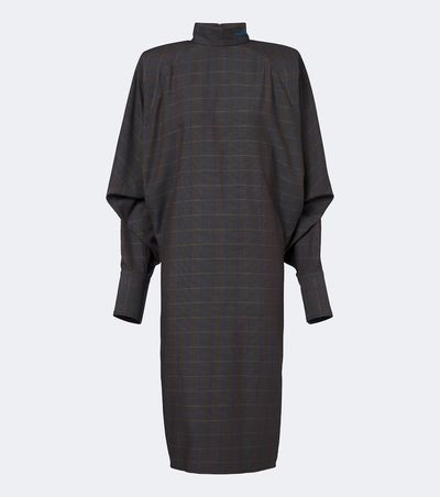 Mugler Mugler Checked draped midi dress