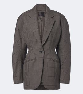 Mugler Mugler Checked oversized wool jacket